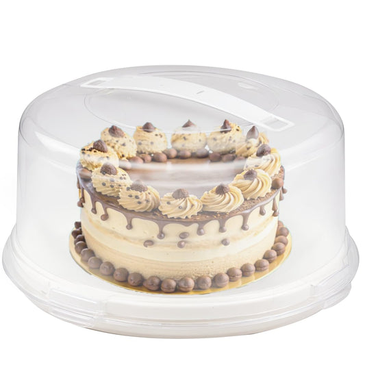 3 x Round Cake Box, Plastic, White