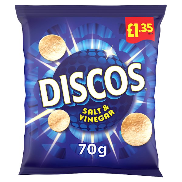 Discos Crisps Multipack 6 | Cheese & Onion, Salt Vinegar, Prawn Cocktail Flavour