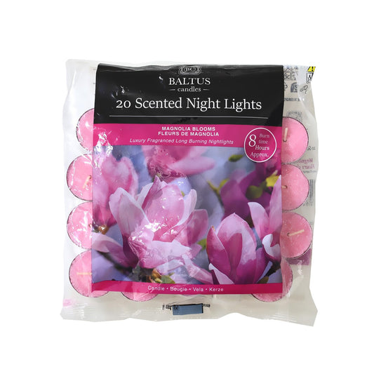 20pc Scented Tealights Night Candle Magnolia Blooms 8hrs Burning Time by Baltus