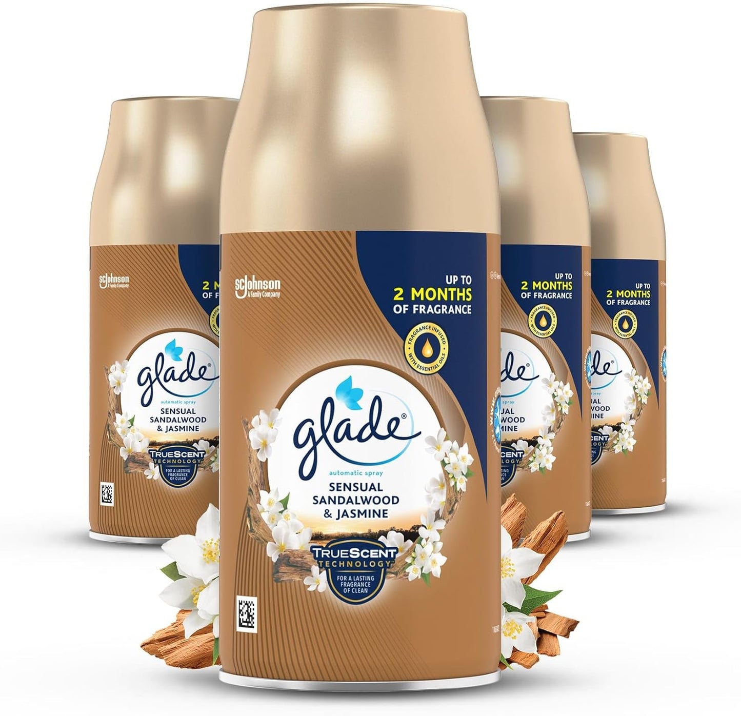 Glade Automatic Air Freshener Refills, Room Spray & Odour Eliminator, Clean Linen, Pack of 4 (4 x 269ml)