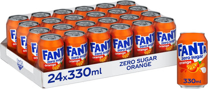 Fanta Can Orange Zero 330 ml (Pack of 24)