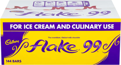 Cadbury Flake 99 Milk Chocolate Bars, Perfect for Ice Creams, Baking and Culinary Use (Box of 144 Bars)