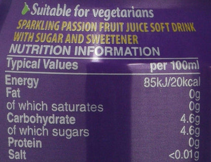 Rubicon Sparkling Passion Fruit Juice Drink 330 ml x 8 (Pack of 3, Total 24 Cans)
