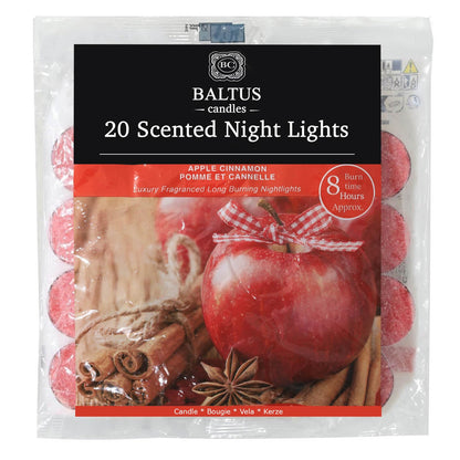 20pc Scented Tealights Night Candle Apple Cinnamon 8hrs Burning Time by Baltus