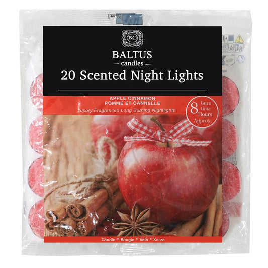 20pc Scented Tealights Night Candle Apple Cinnamon 8hrs Burning Time by Baltus