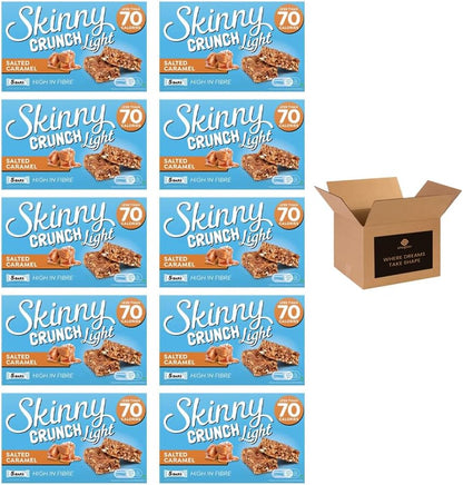 5 × Skinny Crunch Snack Bars – Less Than 90 Calories | High Fibre Cereal Bars Milk Chocolate Flavoured Coating | Snacks for Kids and Adults | Sweet Treat Gifts (Pack 3(15-Bars), Orange)