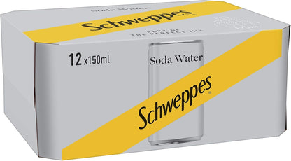 Schweppes Soda Water, 12 x 150 ml Cans