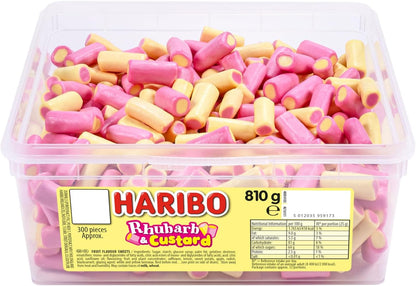 HARIBO sweets 810g tub, RHUBARB AND CUSTARD