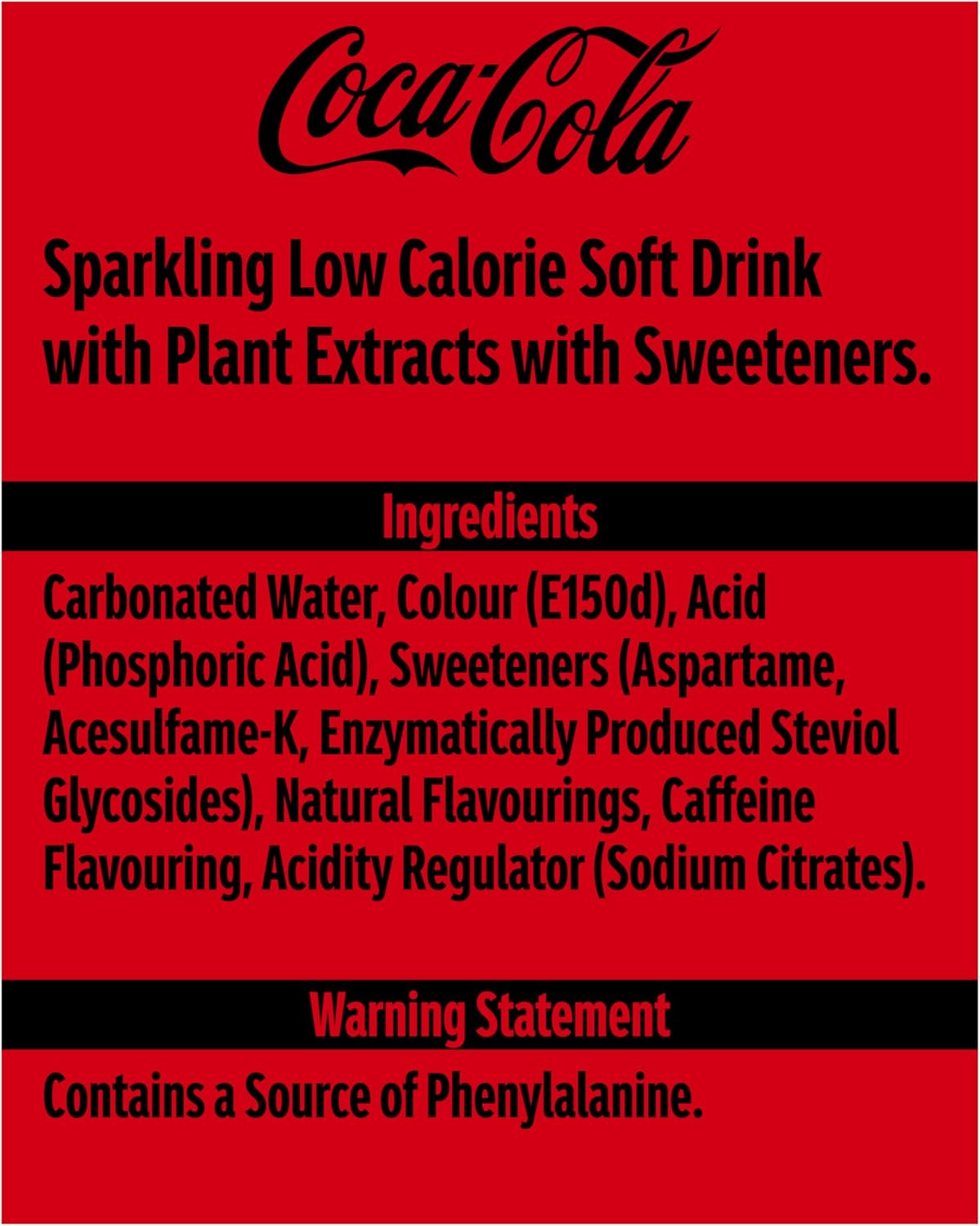Coca Cola Zero Sugar 24 x 330ml Cans
