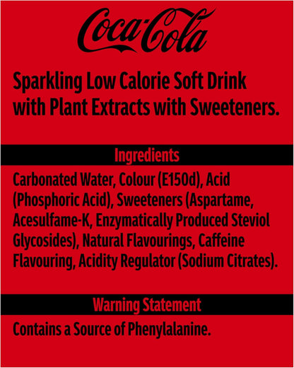 Coca Cola Zero Sugar 24 x 330ml Cans