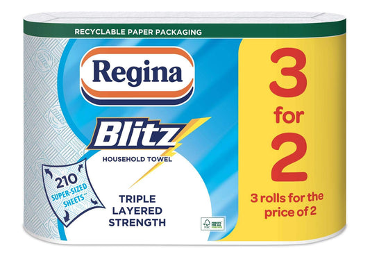 Regina Blitz 12 Rolls Original Kitchen Rolls in Recycled ECO Paper Bag