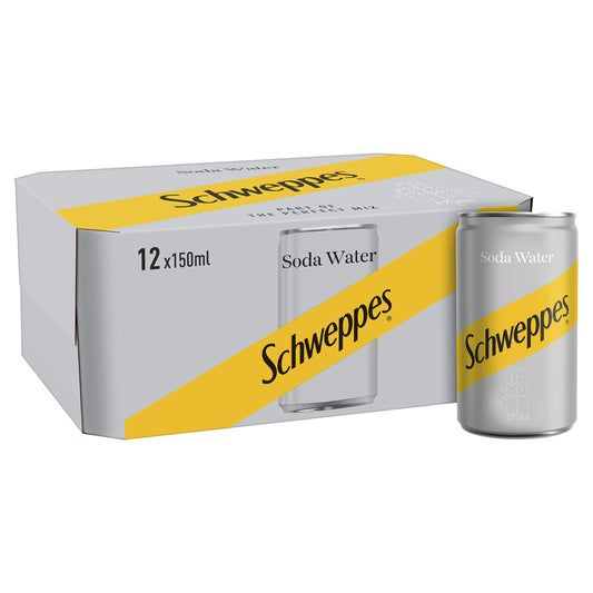 Schweppes Soda Water, 12 x 150 ml Cans