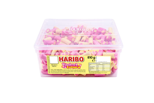 HARIBO sweets 810g tub, RHUBARB AND CUSTARD
