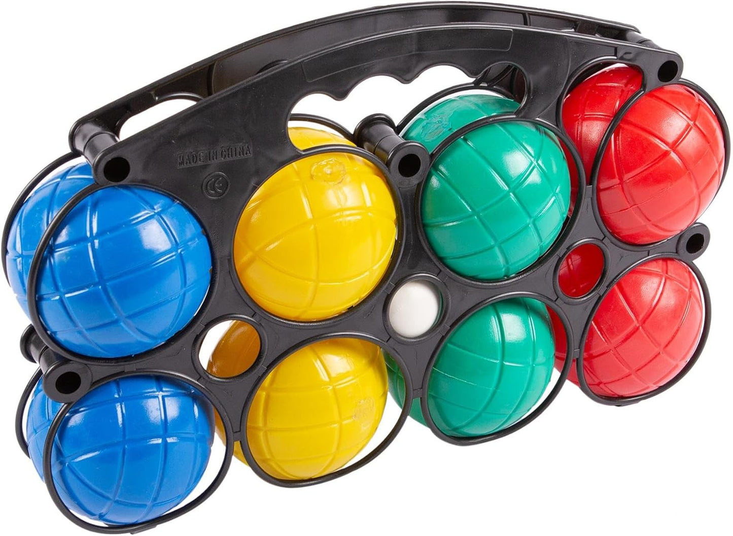 8pc Multicolour Plastic Boules Set - Kids Adults Family Outdoor Garden Beach Camping French Petanque Boccia Bowls Game - By Redwood