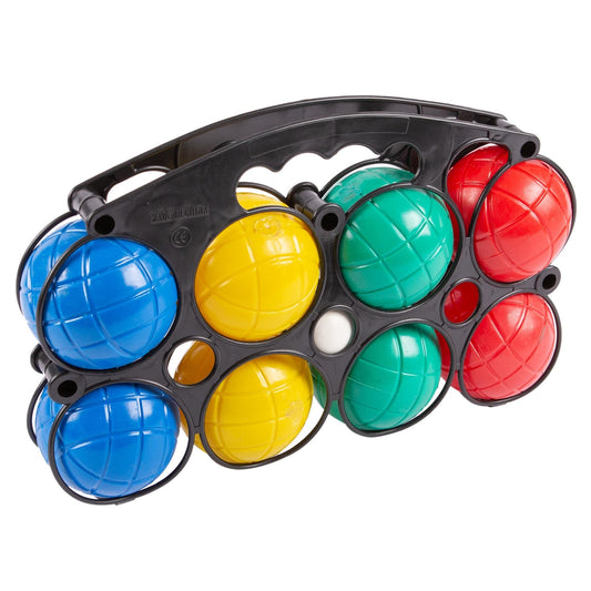 8pc Multicolour Plastic Boules Set - Kids Adults Family Outdoor Garden Beach Camping French Petanque Boccia Bowls Game - By Redwood