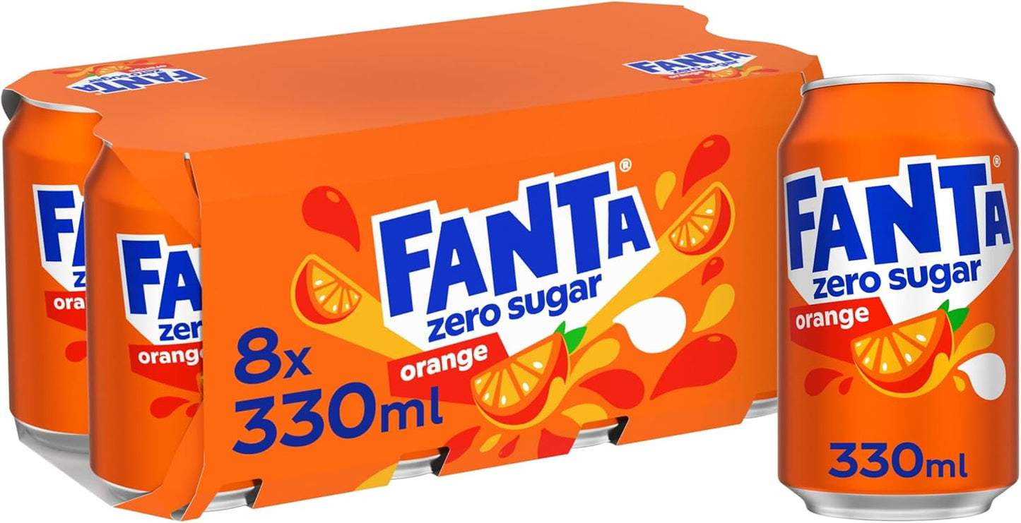 Fanta Can Orange Zero 330 ml (Pack of 24)