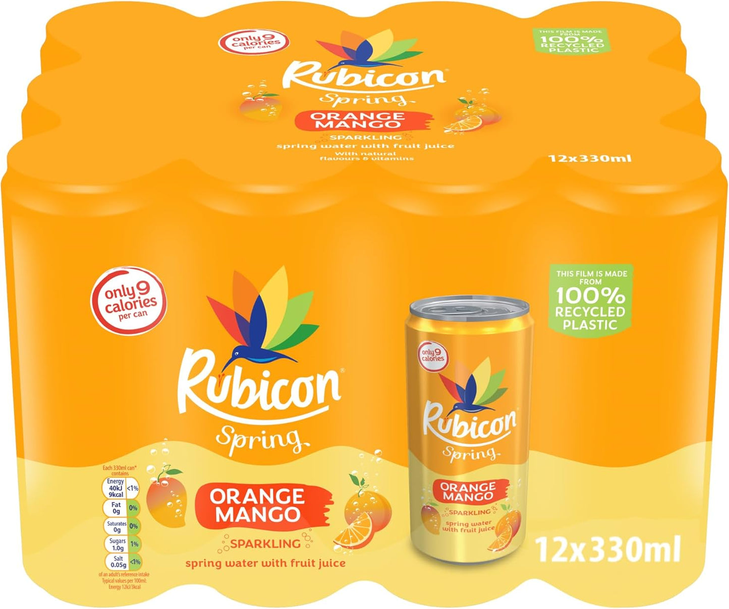Rubicon Spring Vits Black Cherry Pomegranate Still Vitamin Water - 15 Calories per bottle for healthy hydration - Drinks Multipack 12 x 500ml Bottles