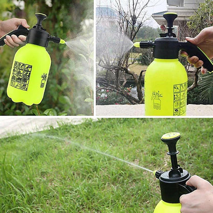2L Garden Pressure Sprayer Bottle | Handheld Pump Action Water Spray, Adjustable Nozzle | Compact Weed Removal & Plant Mister | Heavy Duty Hand Pump for Indoor Outdoor Plants, Lawn, Greenhouse, Car Cl