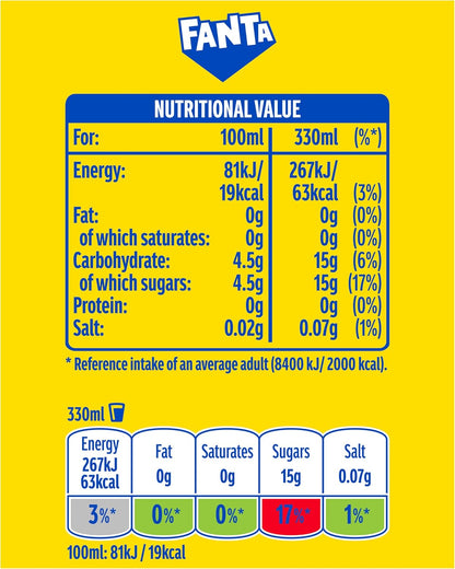 Fanta Can Lemon 330 ml (Pack of 24)