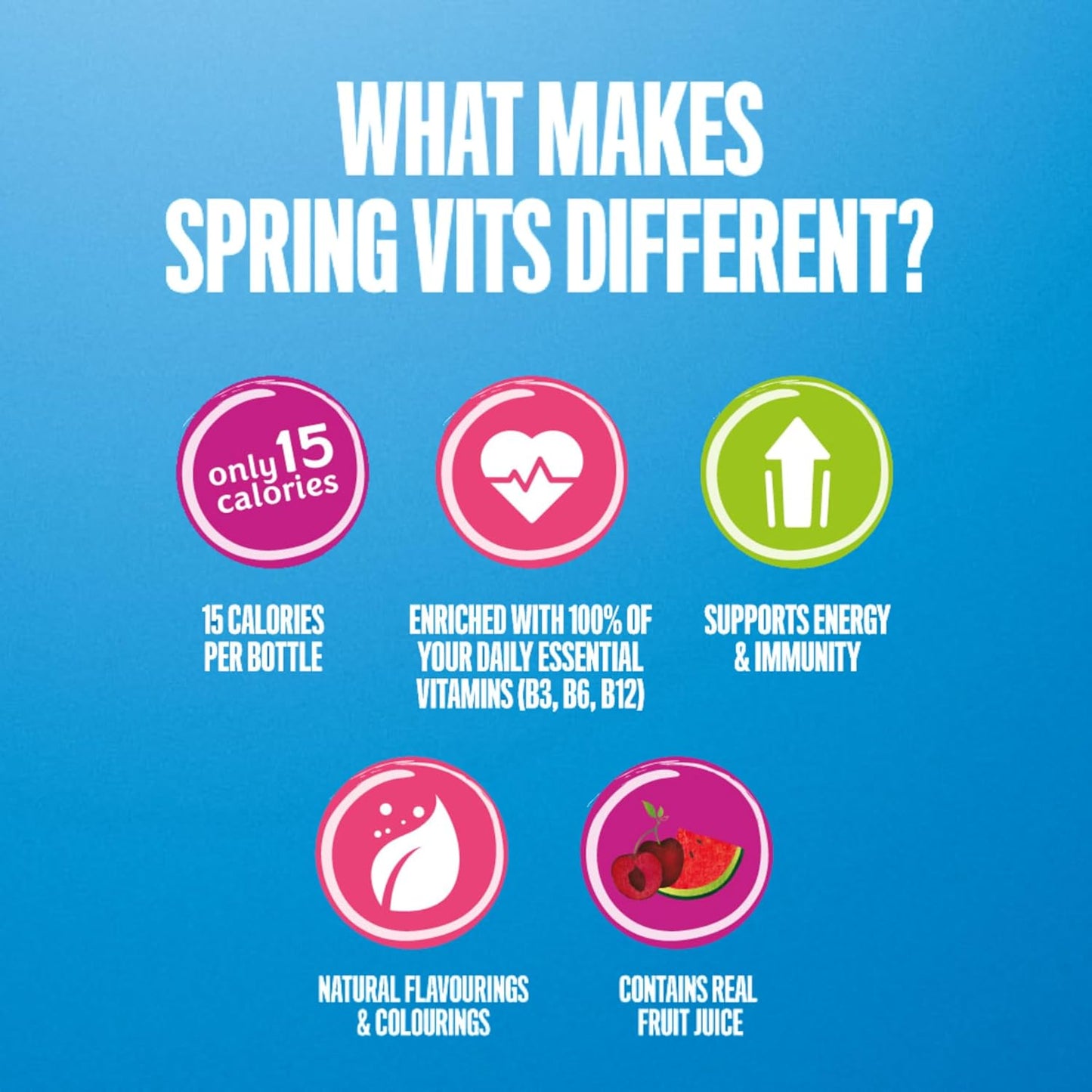 Rubicon Spring Vits Black Cherry Pomegranate Still Vitamin Water - 15 Calories per bottle for healthy hydration - Drinks Multipack 12 x 500ml Bottles