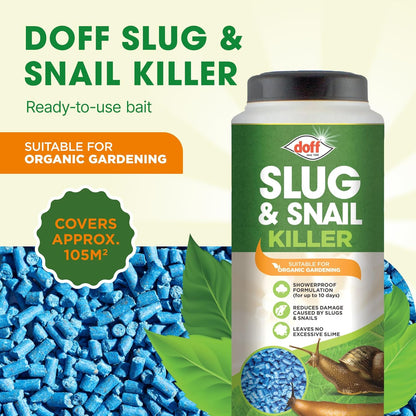 Doff Slug & Snail Killer - 400g Slug Pellets for Garden - Ferric Phosphate Slug and Snail Pellets - Long Lasting Pest Control in Damp Conditions for Up to 14 Days - Crop Friendly