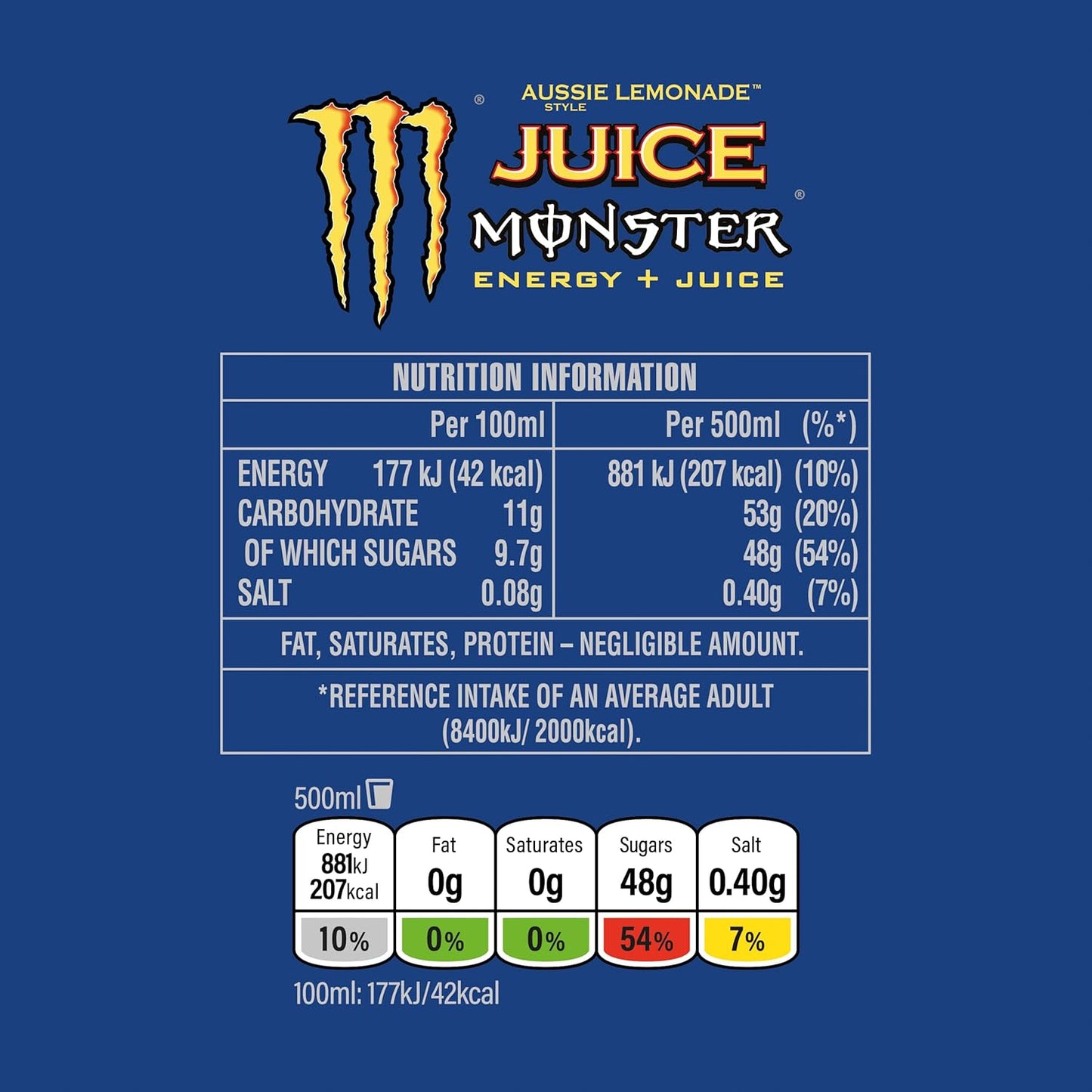 Monster Can Aussie Lemonade 500 ml (Pack of 12)