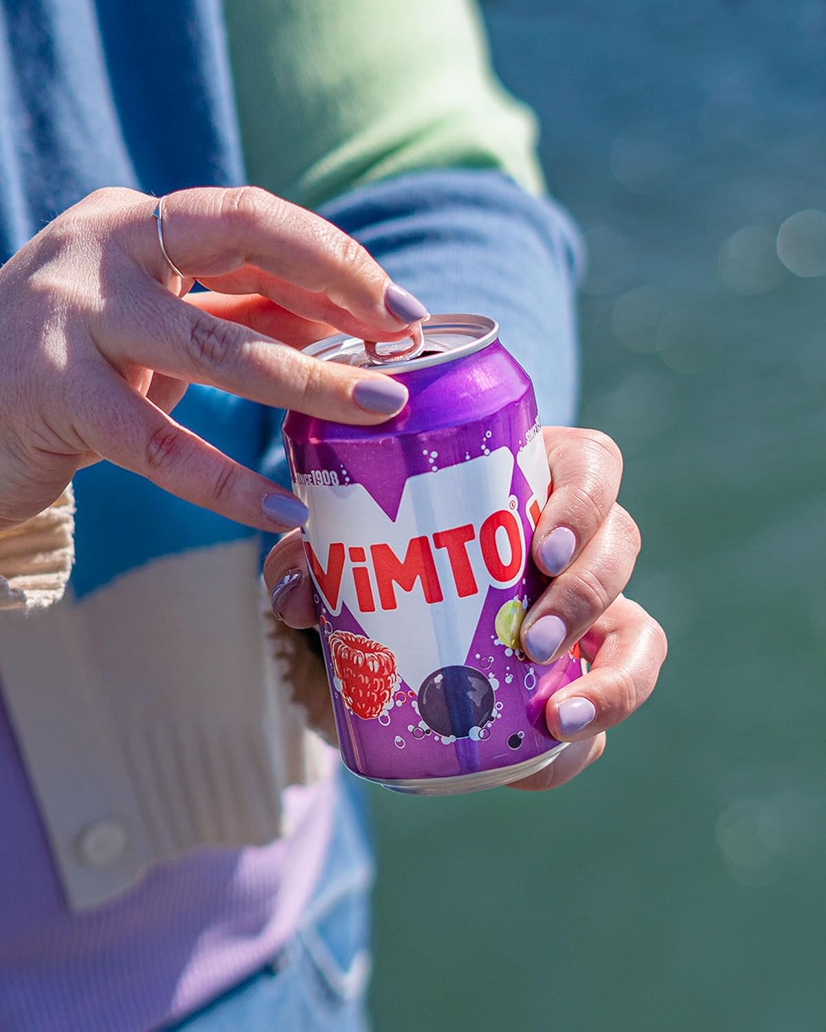 Vimto Original Real Fruit, Blackcurrant, Grape & Raspberry - No Added Sugar Fizzy Fruity Soft Drink - Multipack Cans (24 X 330ml)