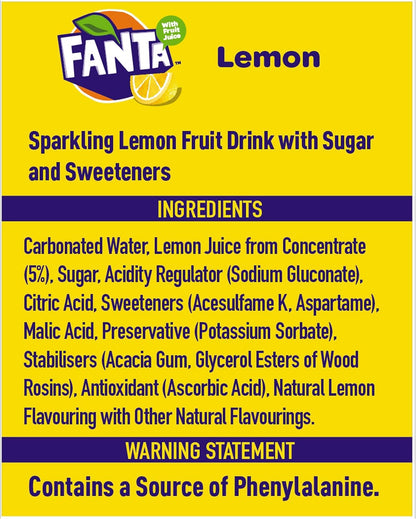 Fanta Lemon 24 x 330ml Cans, 5017726153281