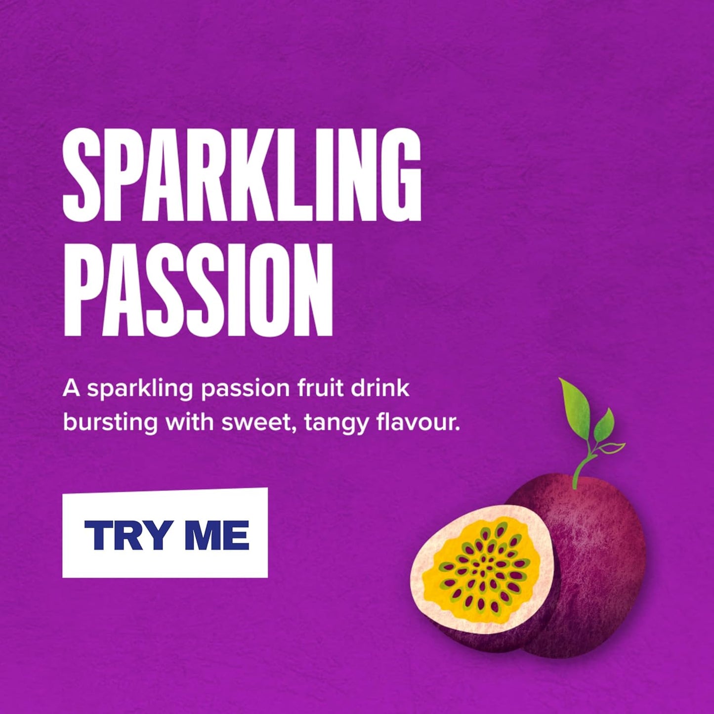 Rubicon 24 Pack Sparkling Passion Flavoured Fizzy Drink with Real Fruit Juice, Handpicked Fruits for a Temptingly Intense Taste "Made of Different Stuff" - 24 x 330ml Cans