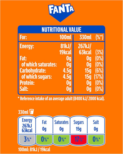 Fanta Orange Cans, 24 x 330ml