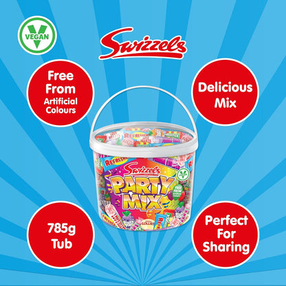Swizzels Party Mix Tub 785g Retro Sweets in Bulk Vegan Friendly Family Favourite Sweets Ideal for Parties Birthdays Halloween Christmas large