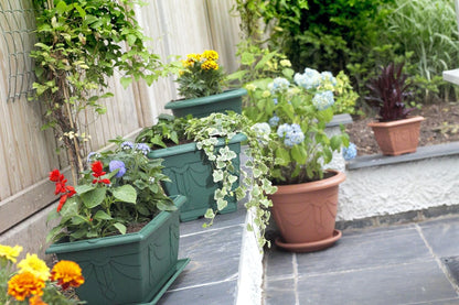 Set Of 2 Terracotta Venetian Patio Trough Pot Large Plastic Garden Planter Pot 60cm