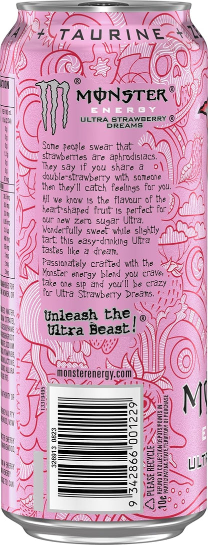 Monster Energy Drink Ultra Strawberry Dreams 24 x 500ml