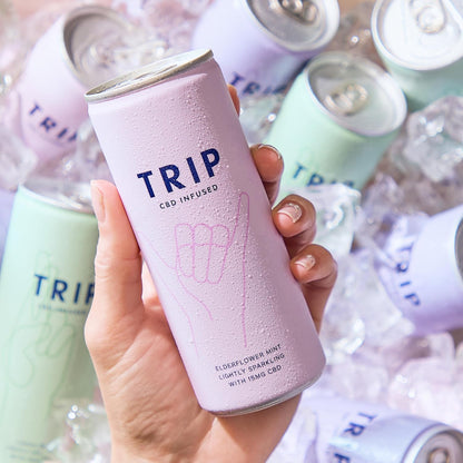 TRIP CBD Drink, Sparkling Mixed Pack Fizzy Drink, Low Calorie, Vegan (Pack of 24 x 250ml)