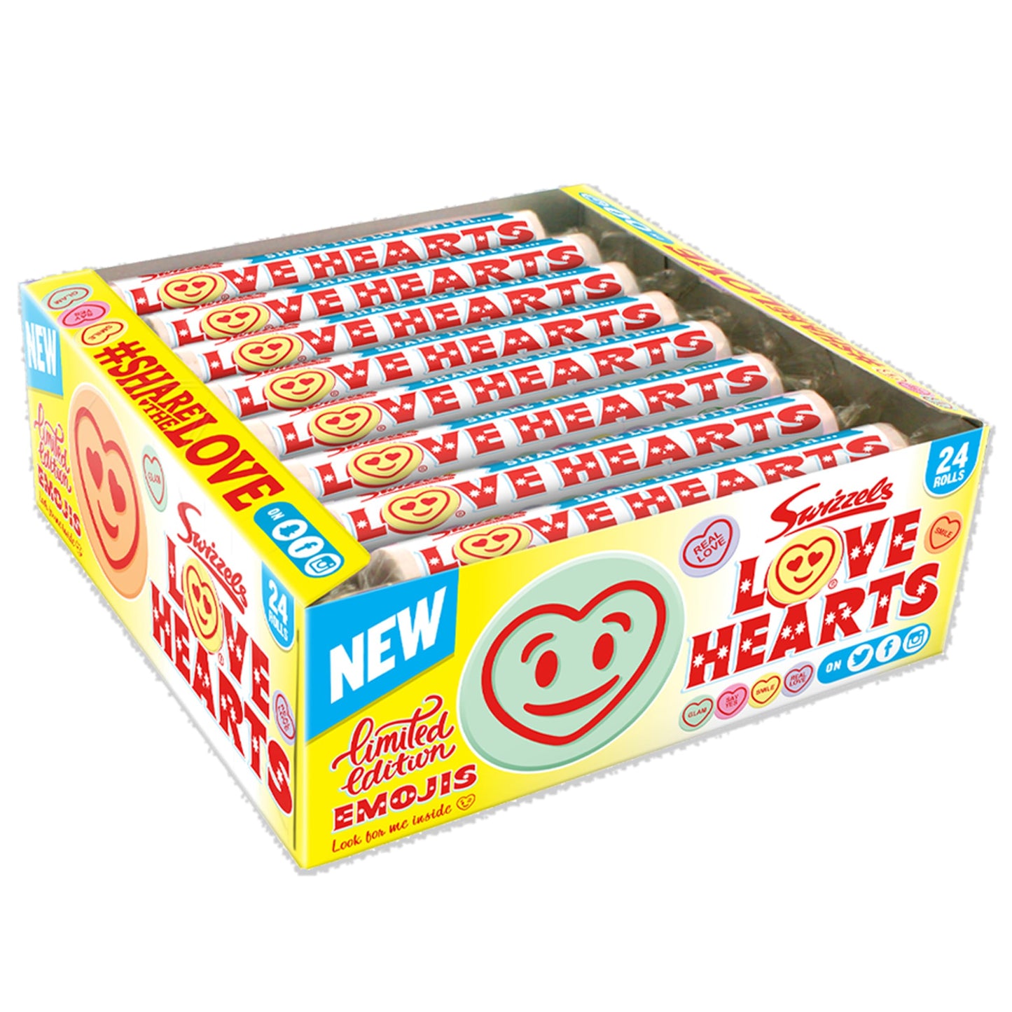 Swizzels Giant Love Hearts ,24 Count (Pack of 1)