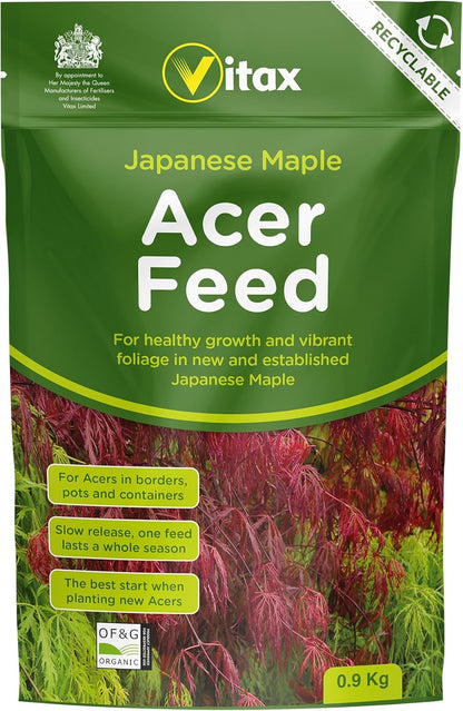 Vitax Acer Feed, Suitable For All Japanese Maple In Borders, Pots & Containers, Promotes For Strong Healthy Growth: 0.9Kg Pouch