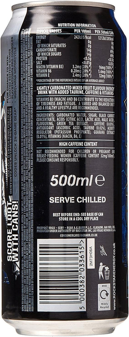 Rockstar Xdurance Energy Drink 25% more caffeine, 500ml, (Pack of 12) - Packaging May Vary