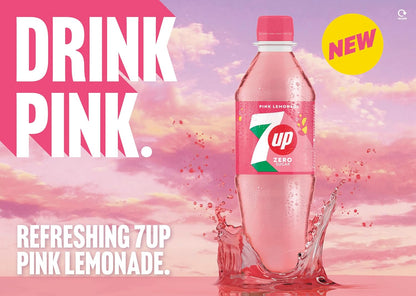 7UP Zero Pink Lemonade, 500ml Bottle (Pack of 24)