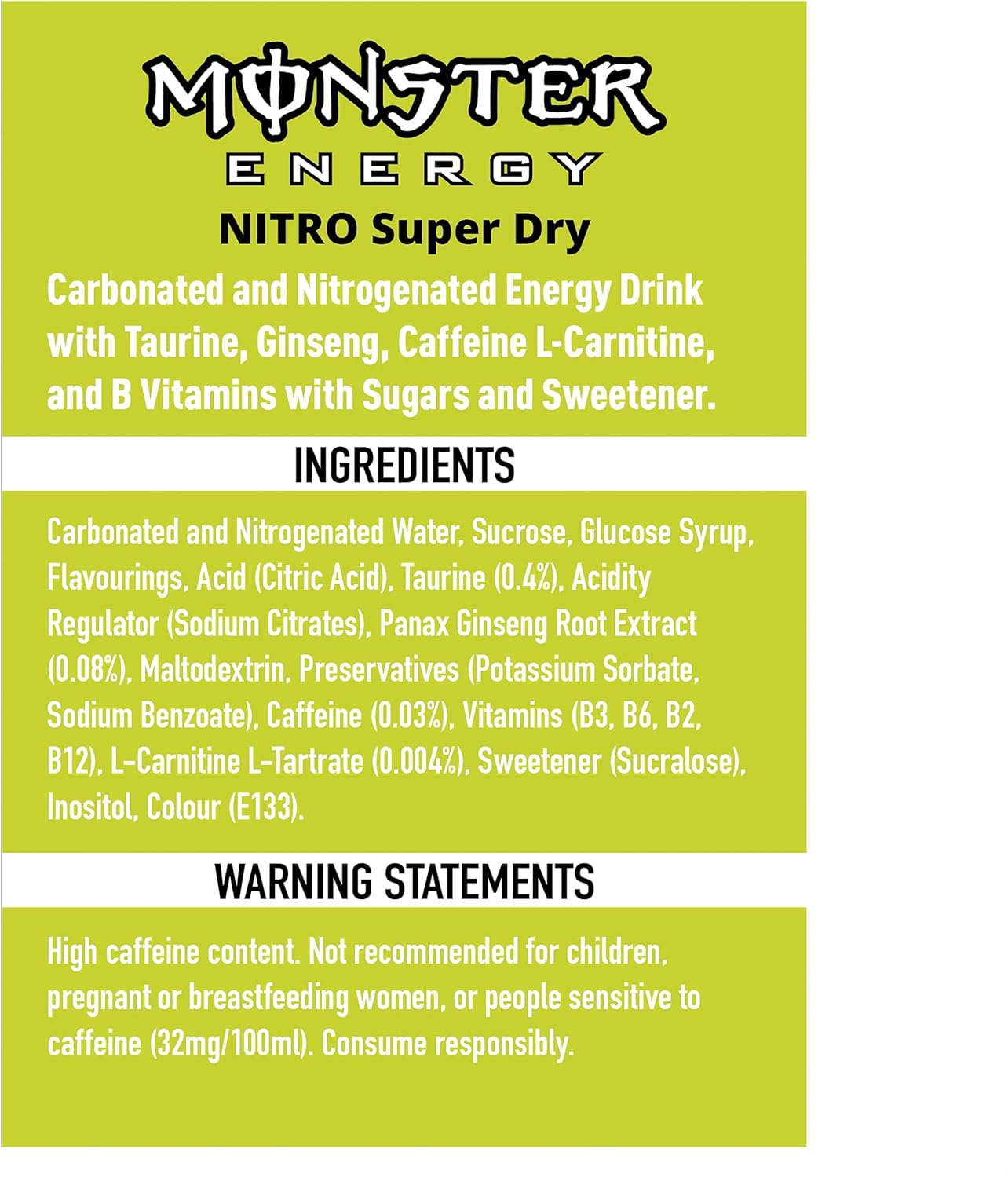 Monster Energy Nitro 12 x 500ml Cans