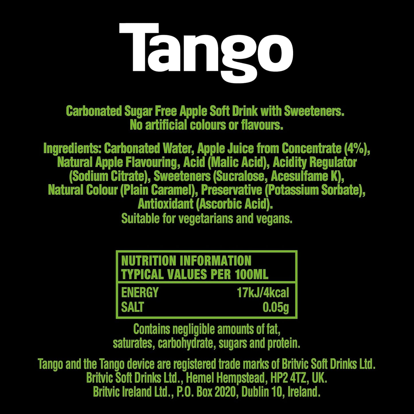 Tango Apple Sugar Free, 330ml, Pack of 24