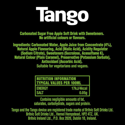 Tango Apple Sugar Free, 330ml, Pack of 24