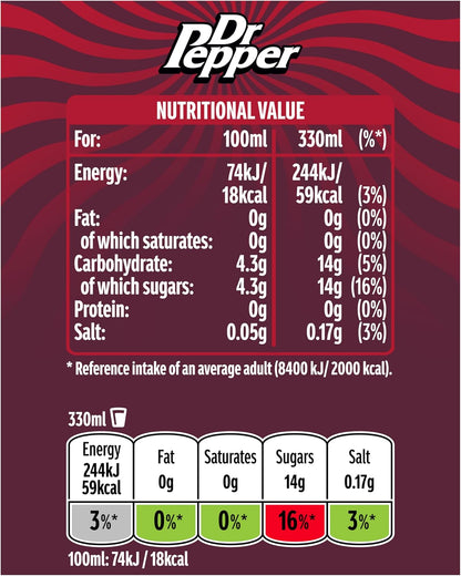 Dr Pepper 24 x 330ml Cans