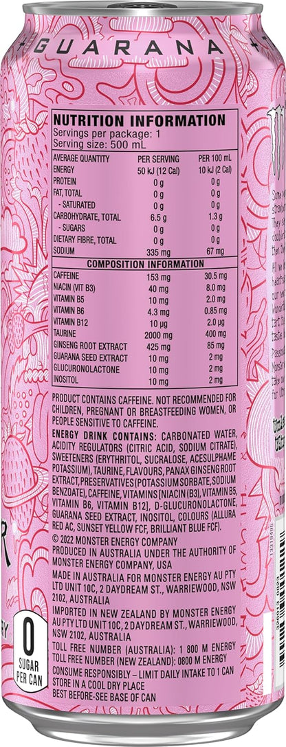 Monster Energy Drink Ultra Strawberry Dreams 24 x 500ml