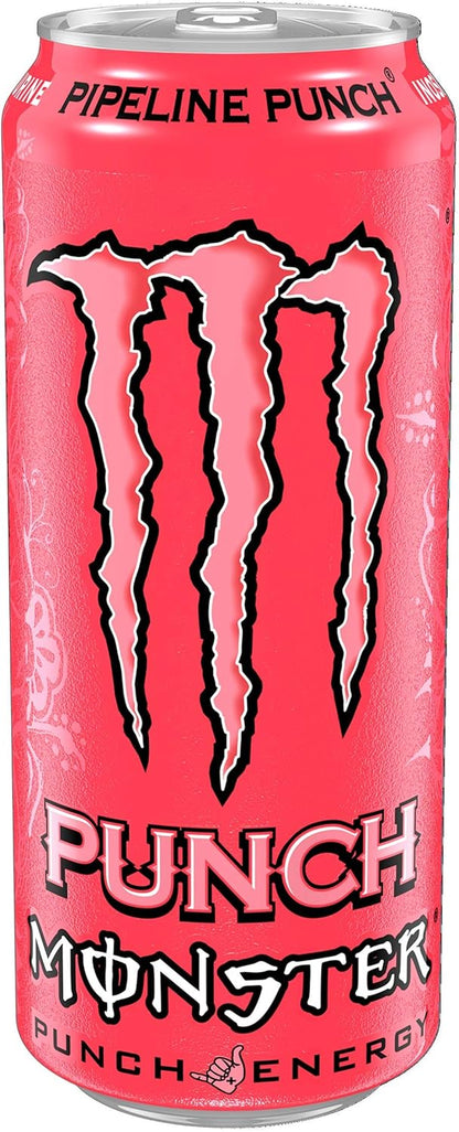 Monster Energy Pipeline Punch - Caffeinated Energy Drink with Refreshing Punch Flavour of Passion Fruit, Orange and Guava - in Practical Disposable Tins (12 x 500 ml)