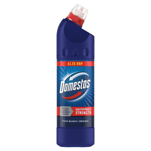 Domestos Thick Toilet Bleach Cleaner Original Pack of 9 x 750m