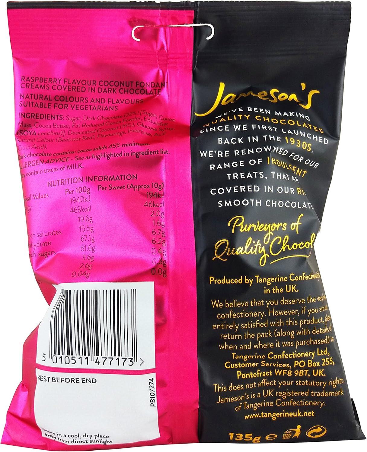 Jameson's Raspberry Ruffles - 135g (4 bags)