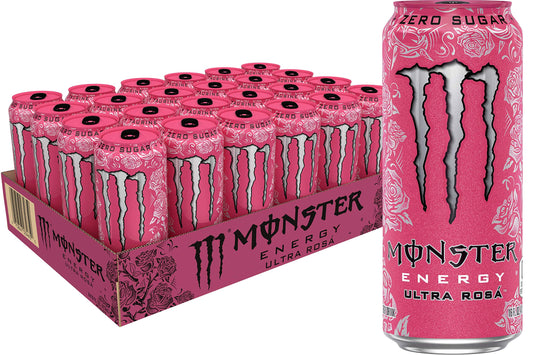Monster Energy Ultra Rosá sugar-free energy drink, 473 ml (pack of 24).
