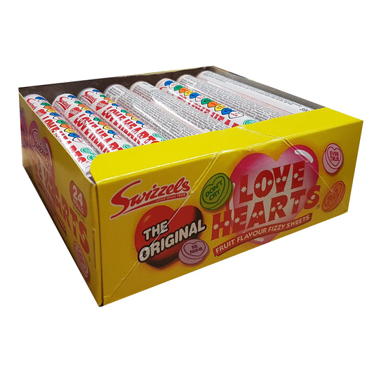 Love Hearts - Giant Fizzy Sweets - Swizzels Matlow Candy 39g (Pack of 24)