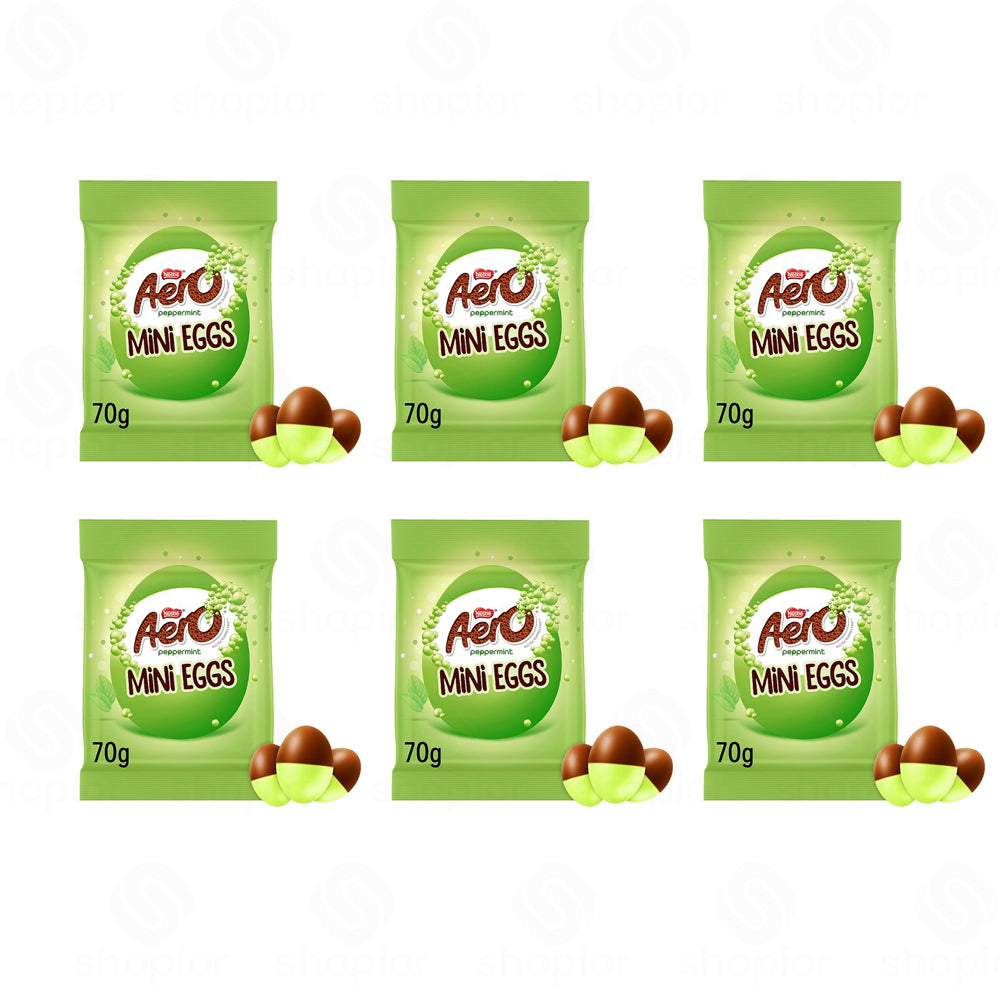 Aero Peppermint Milk Chocolate Easter Mini Eggs Sharing Bag 70g – Mint Chocolate Eggs Bulk Packs