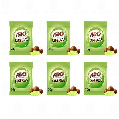 Aero Peppermint Milk Chocolate Easter Mini Eggs Sharing Bag 70g – Mint Chocolate Eggs Bulk Packs
